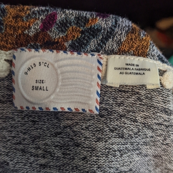 Postage Stamp Heathered Paisley Print Drape Scoop Neck Knit Sz S - Picture 7 of 7